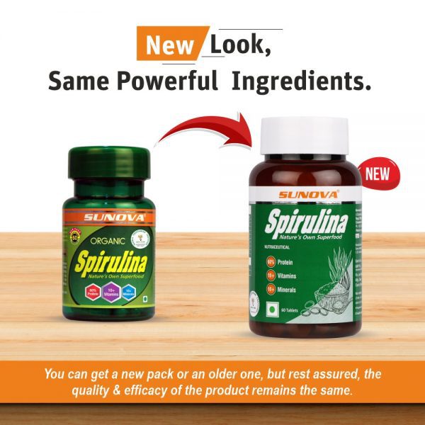 New and old spirulina tablet